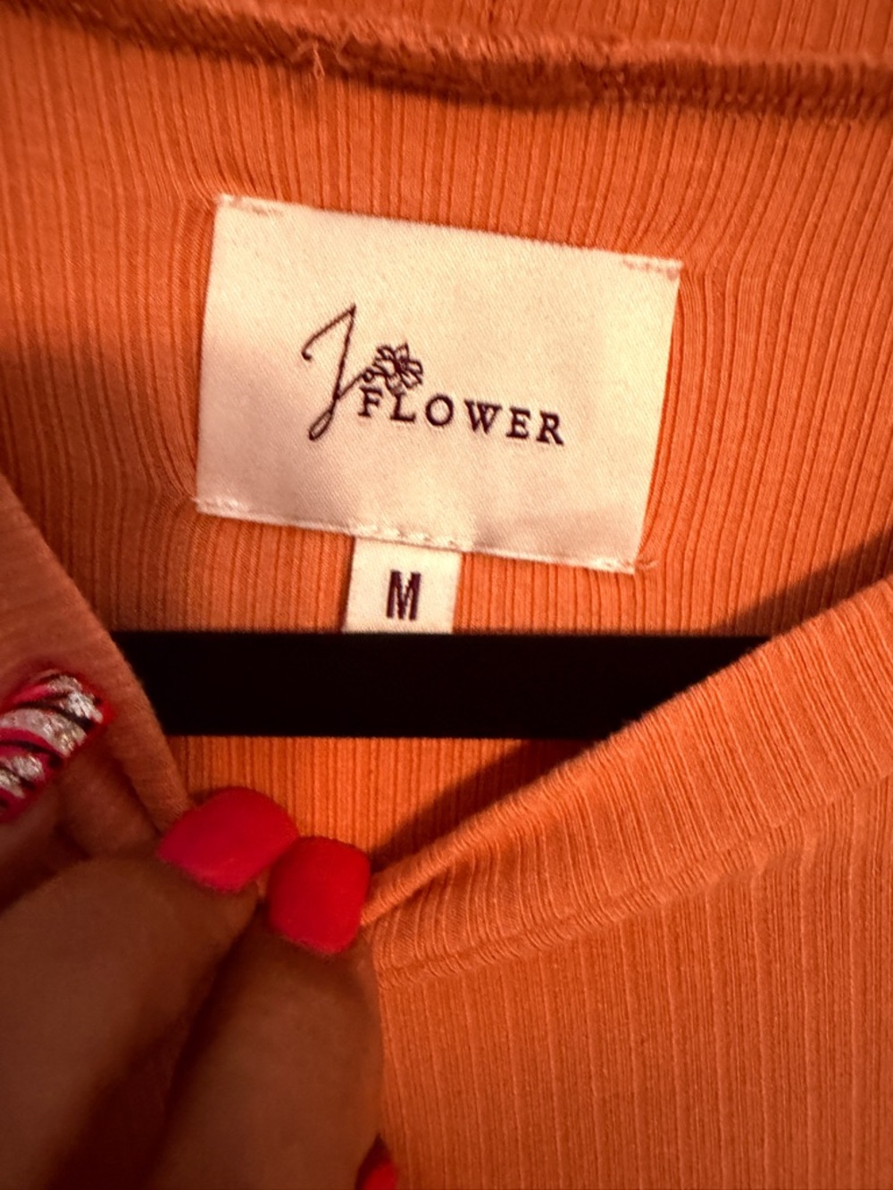 ROVE Coral Puff-Sleeve Ribbed Tee with Embroidered Sheer Sleeves - Picture 3 of 3